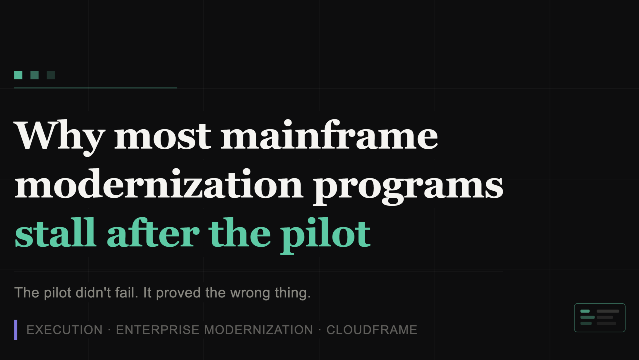 Why Most Mainframe Modernization Programs Stall After the Pilot